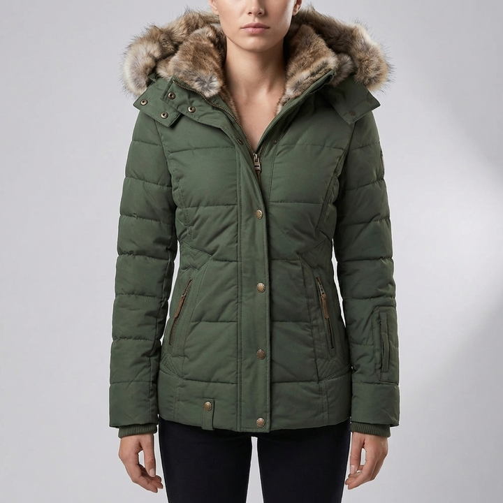 Slim Fit Vuorattu Huppuparka