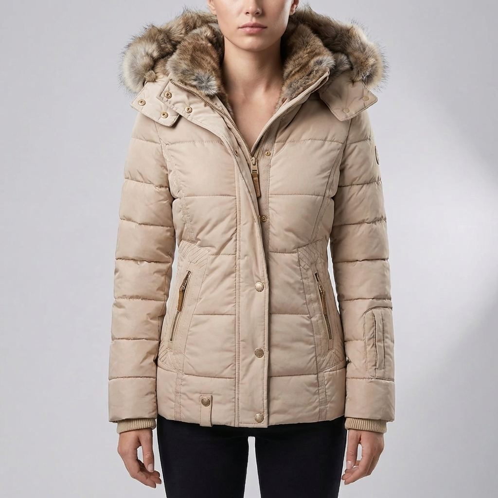 Slim Fit Vuorattu Huppuparka
