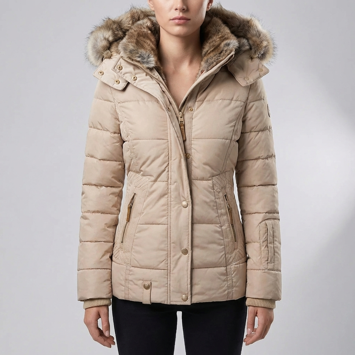Slim Fit Vuorattu Huppuparka