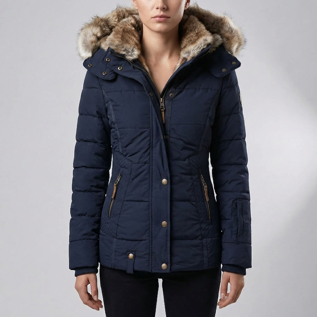 Slim Fit Vuorattu Huppuparka