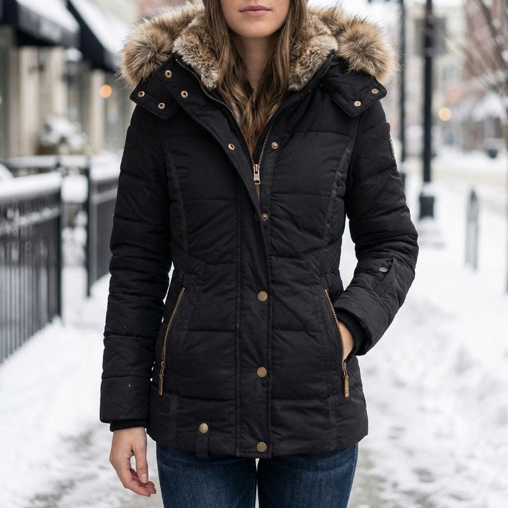 Slim Fit Vuorattu Huppuparka