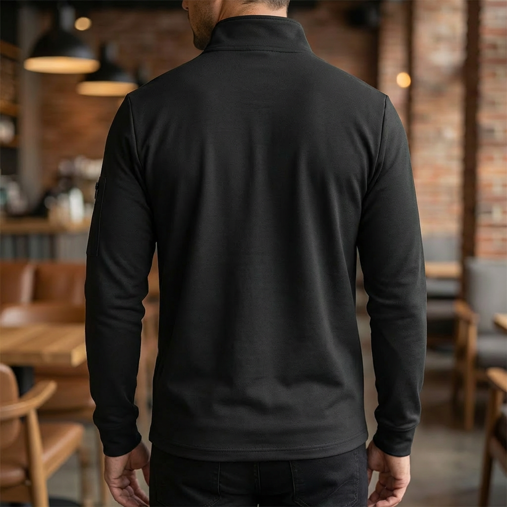 Kevään Rintataskullinen Zip-Up Neule Miehille