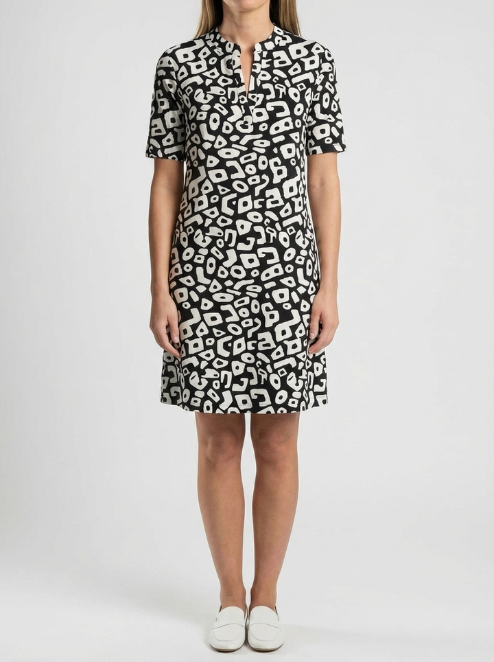 Abstrakti Printti A-Linja Mini Mekko