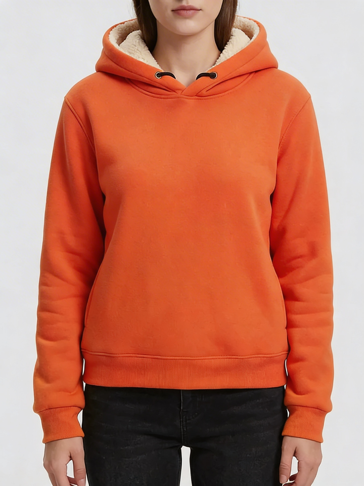 Fleece-Vuorattu Pullover Huppari Naisille