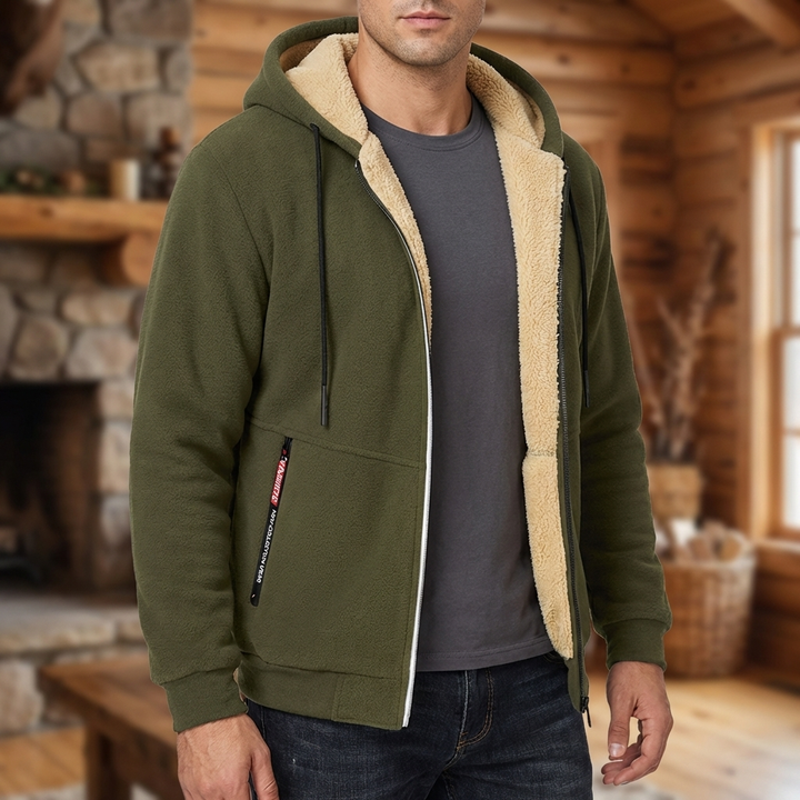 Fleece Pullover Faux Fur -vuorella Miehille