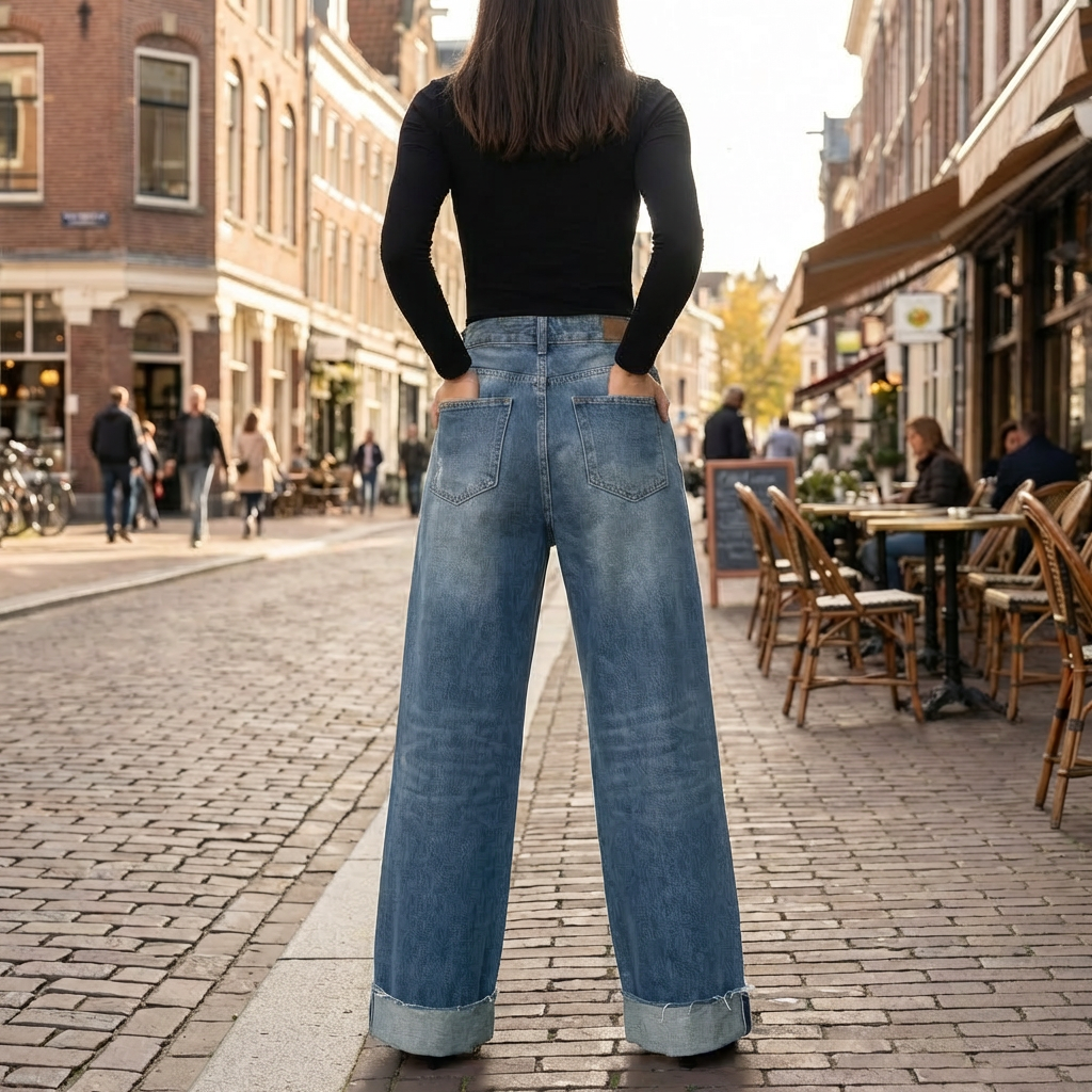Mukavat Korkeavyöt Denim Housut