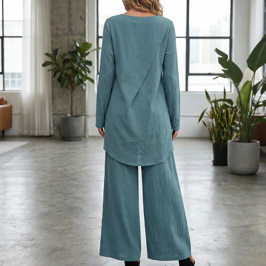 Elegantti kaksiosainen housupuku setti naisille