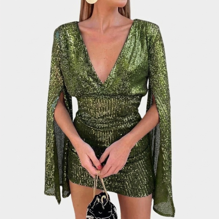 Kimalteilla varustettu glamour-mekko