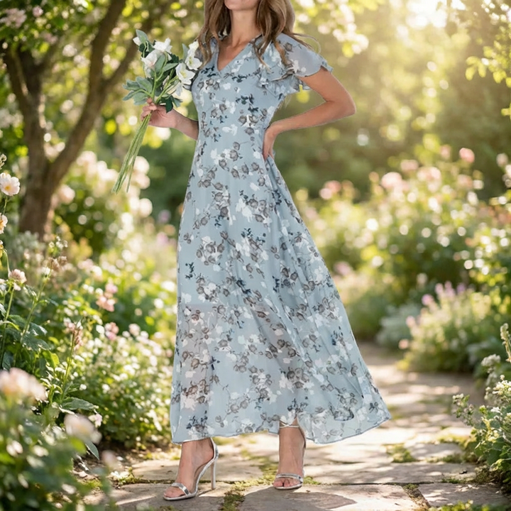 Vintage Kukkakuosi Maxi Mekko Naisille