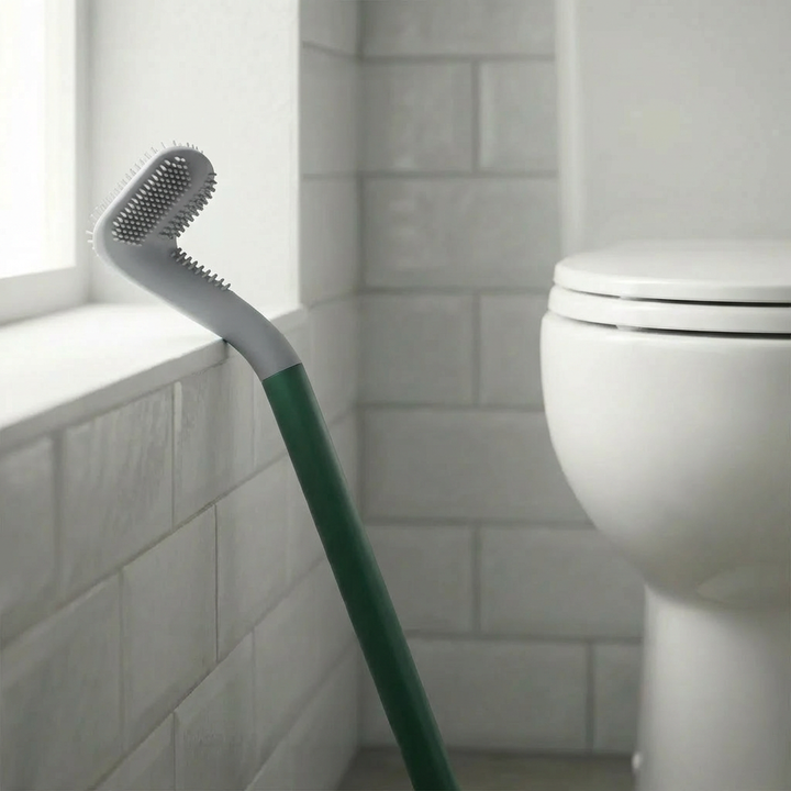 L-muotoinen wc-harja seinäkiinnitteisellä pidikkeellä