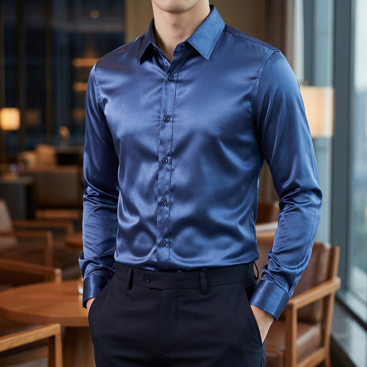 Klassinen Stretch Pitkähiha Miesten Paita