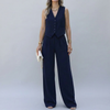Elegantti Hihaton Blazer Setti Naisille