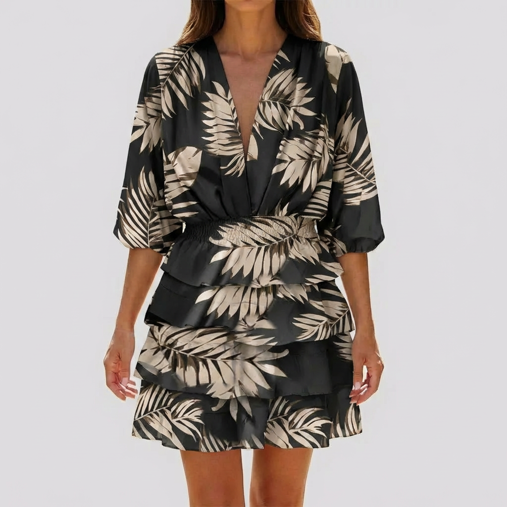 V-kaula Mini Mekko Geometrisella Kuvioilla Naisille