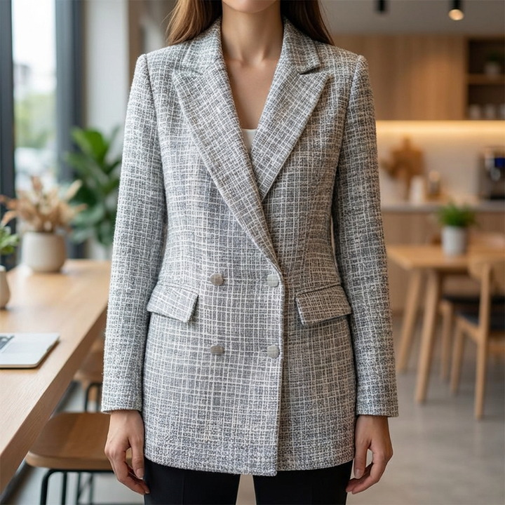 Elegantti Tweed Blazer Naisille
