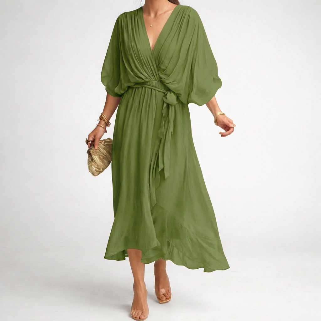 Elegantti V-pääntie-mekko naisille