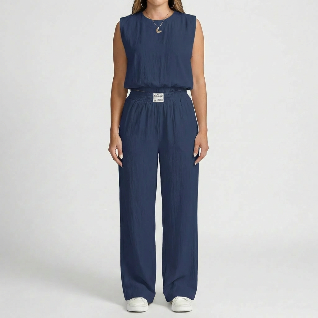 Hihaton Crop Top Ja Leveät Housut Setti