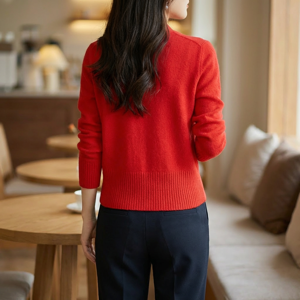Mukava V-kaula Neule Cardigan Naisille