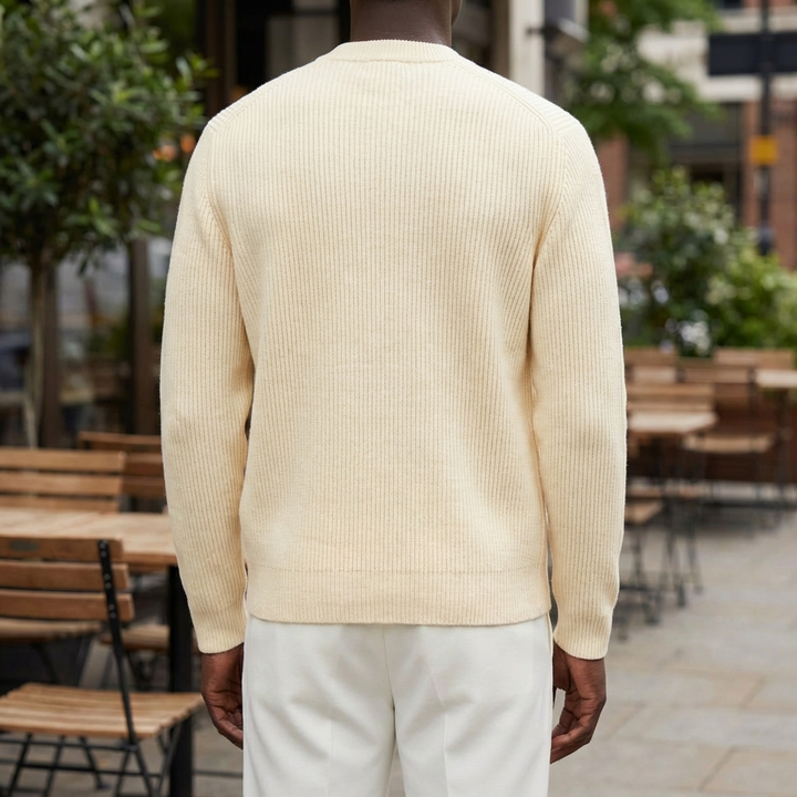 Rentokäyttöinen vetoketjuneulecardigan miehille