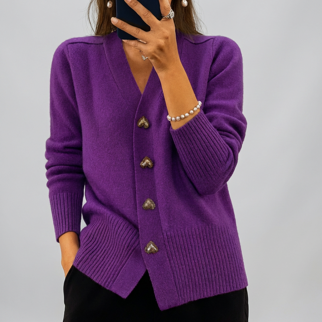 Mukava V-kaula Neule Cardigan Naisille