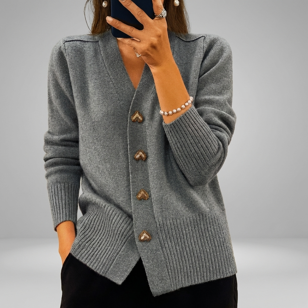 Mukava V-kaula Neule Cardigan Naisille
