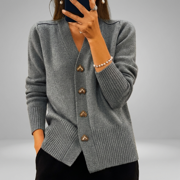Mukava V-kaula Neule Cardigan Naisille