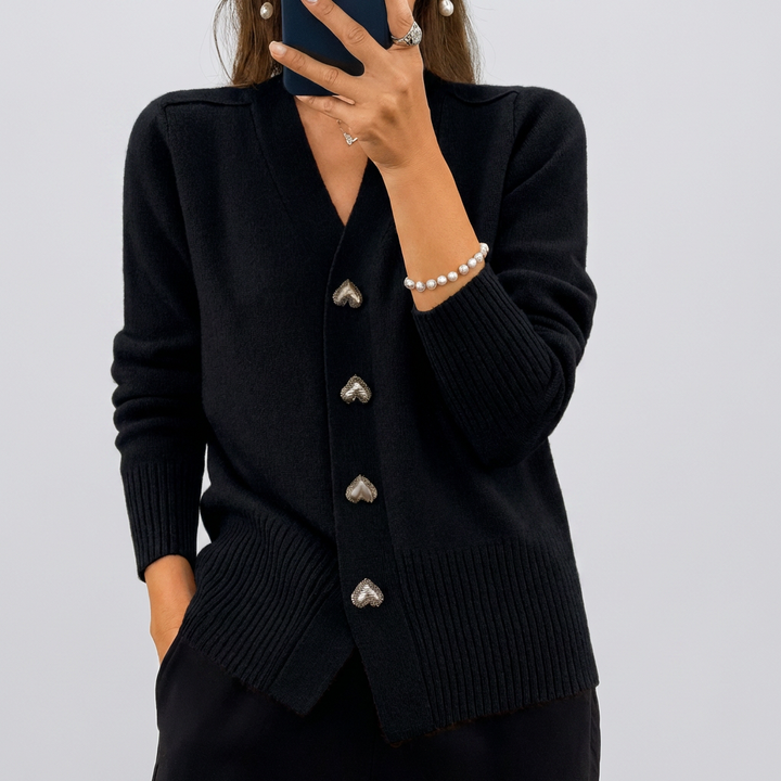 Mukava V-kaula Neule Cardigan Naisille