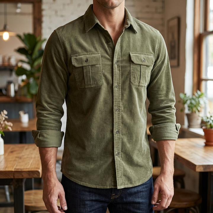 Corduroy Pitkät Hihat Miehille
