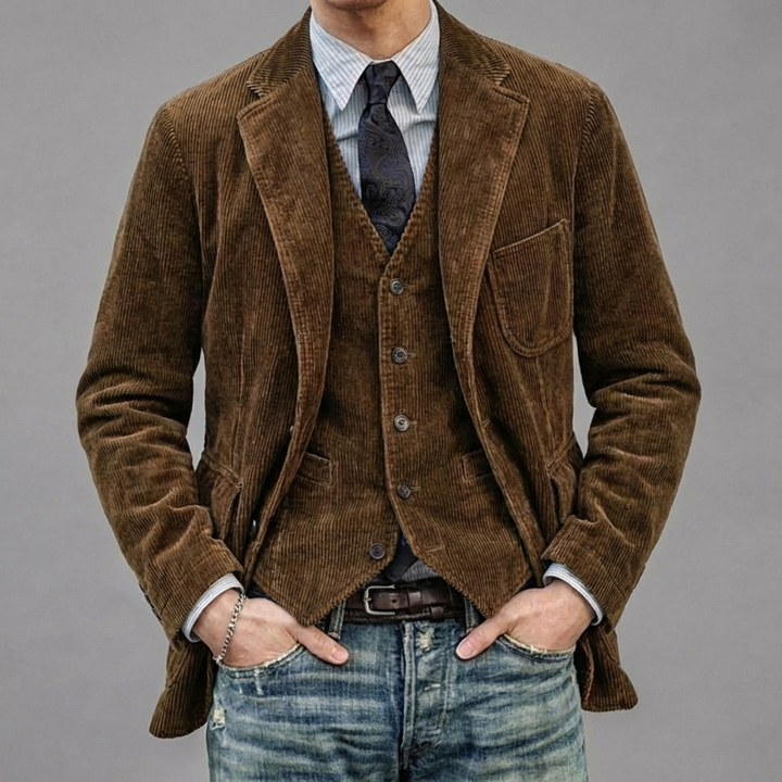 Tyylikäs Vintage Blazer ja Liivi Setti