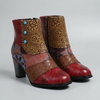 Patchwork Print Block Heel Nilkkaboots