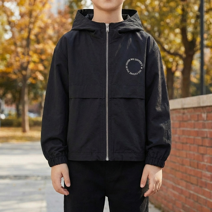 Huppuparka lapsille talveksi taskuilla