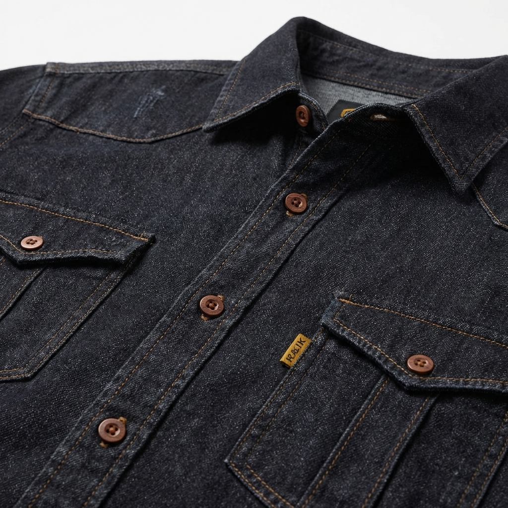 Klassinen pitkähihaine denim-paita