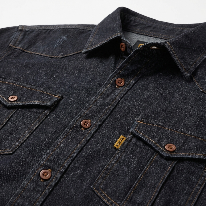 Klassinen pitkähihaine denim-paita