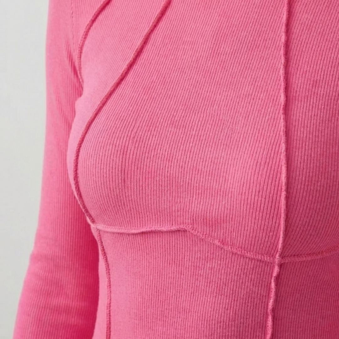 Sopiva ribattu pitkähihainen crop-top