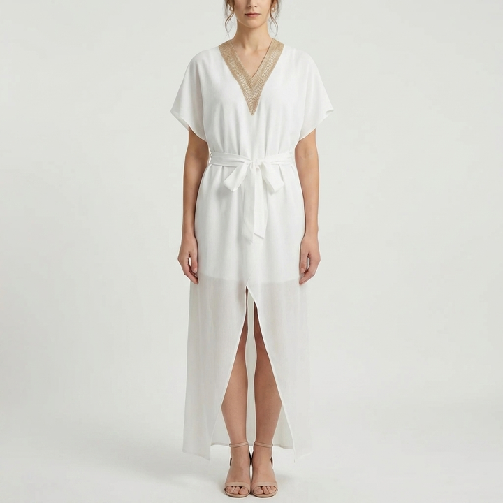 Vyöllinen V-pääntie Midi Mekko