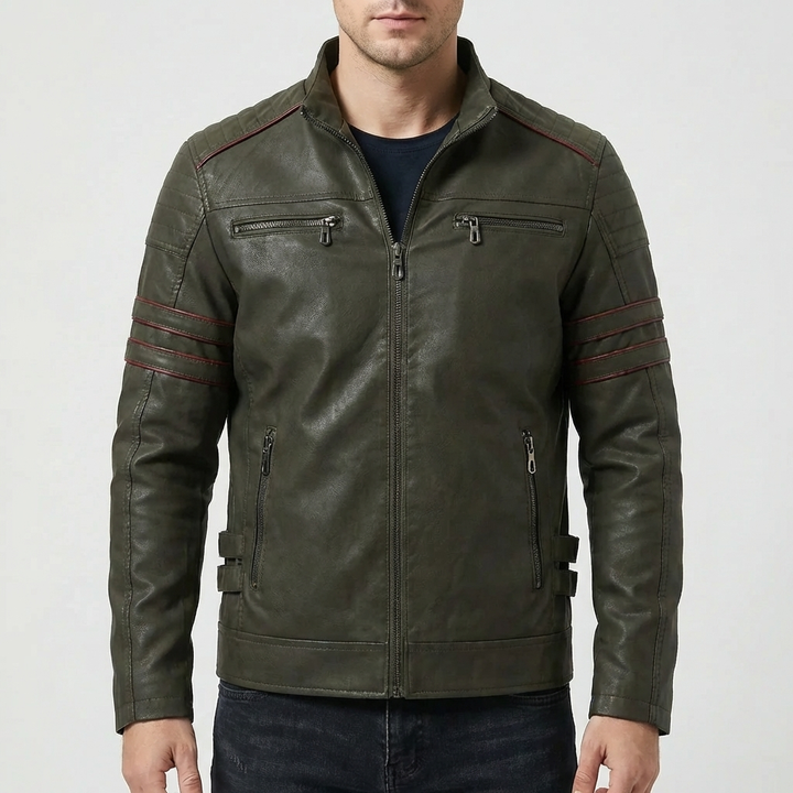 Sovitus Biker-tyylinen Vetoketjullinen Takki