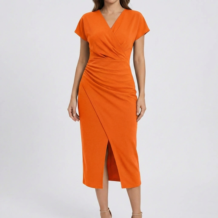 Lyhyt Hiha Wrap-tyylinen Midi Mekko