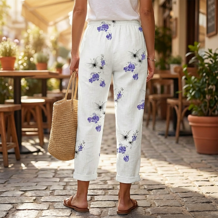 Naisten Loose Fitting Printatut Housut