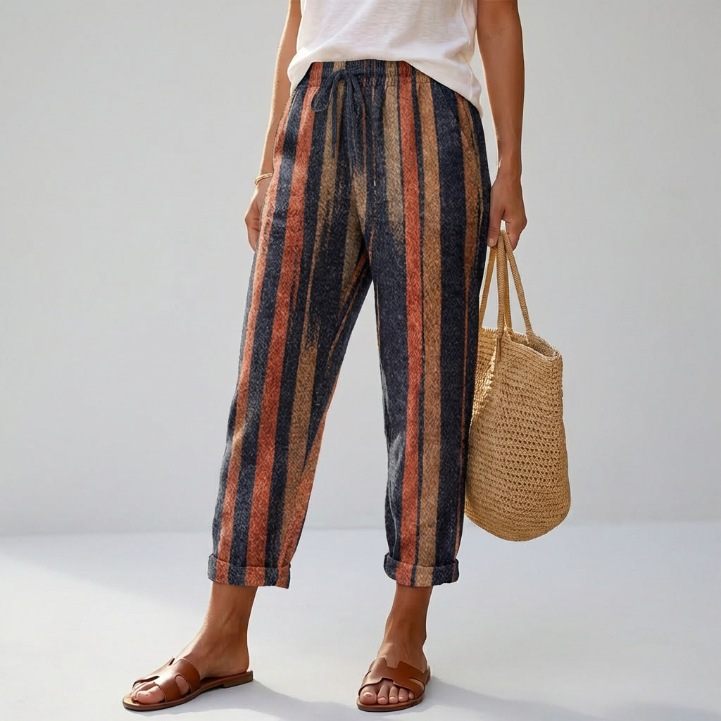 Naisten Loose Fitting Printatut Housut