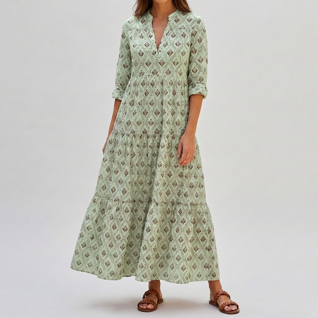 Vintage Viehätys Boho Print Pitkä Mekko Naisille