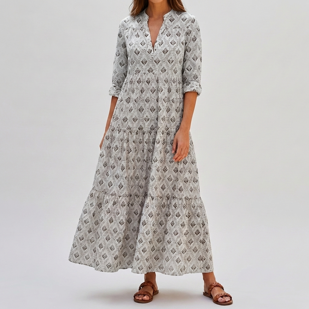 Vintage Viehätys Boho Print Pitkä Mekko Naisille