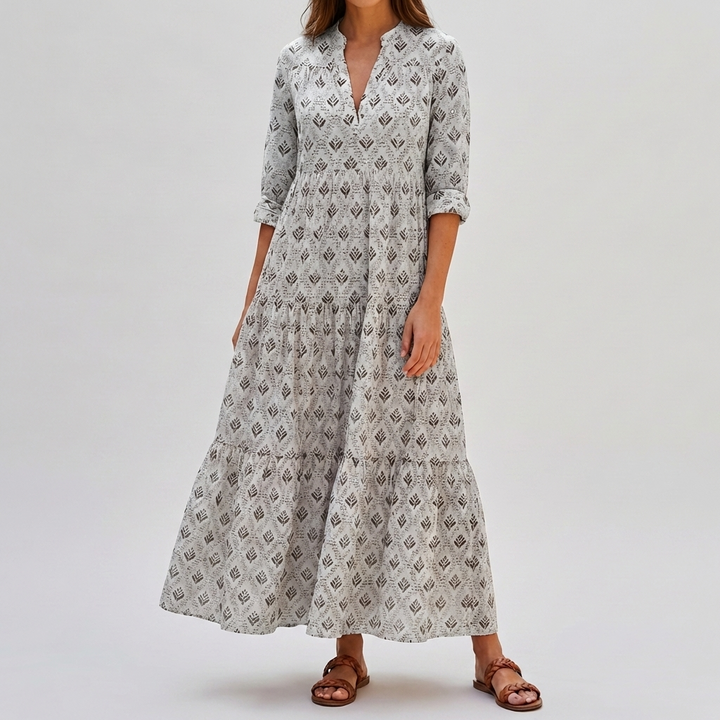 Vintage Viehätys Boho Print Pitkä Mekko Naisille