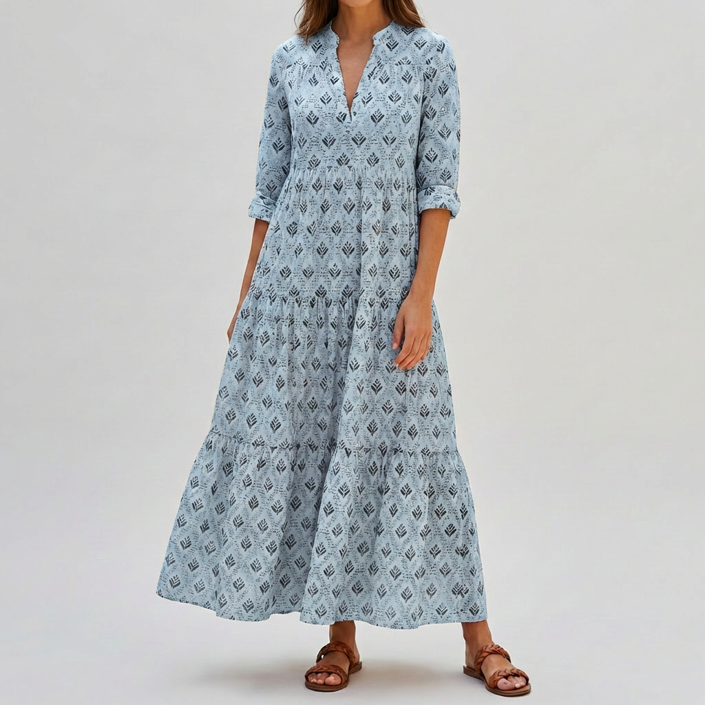 Vintage Viehätys Boho Print Pitkä Mekko Naisille
