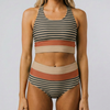 Colorblock Leikkaus Taakse Bikini Uimapuku Setti Naisille