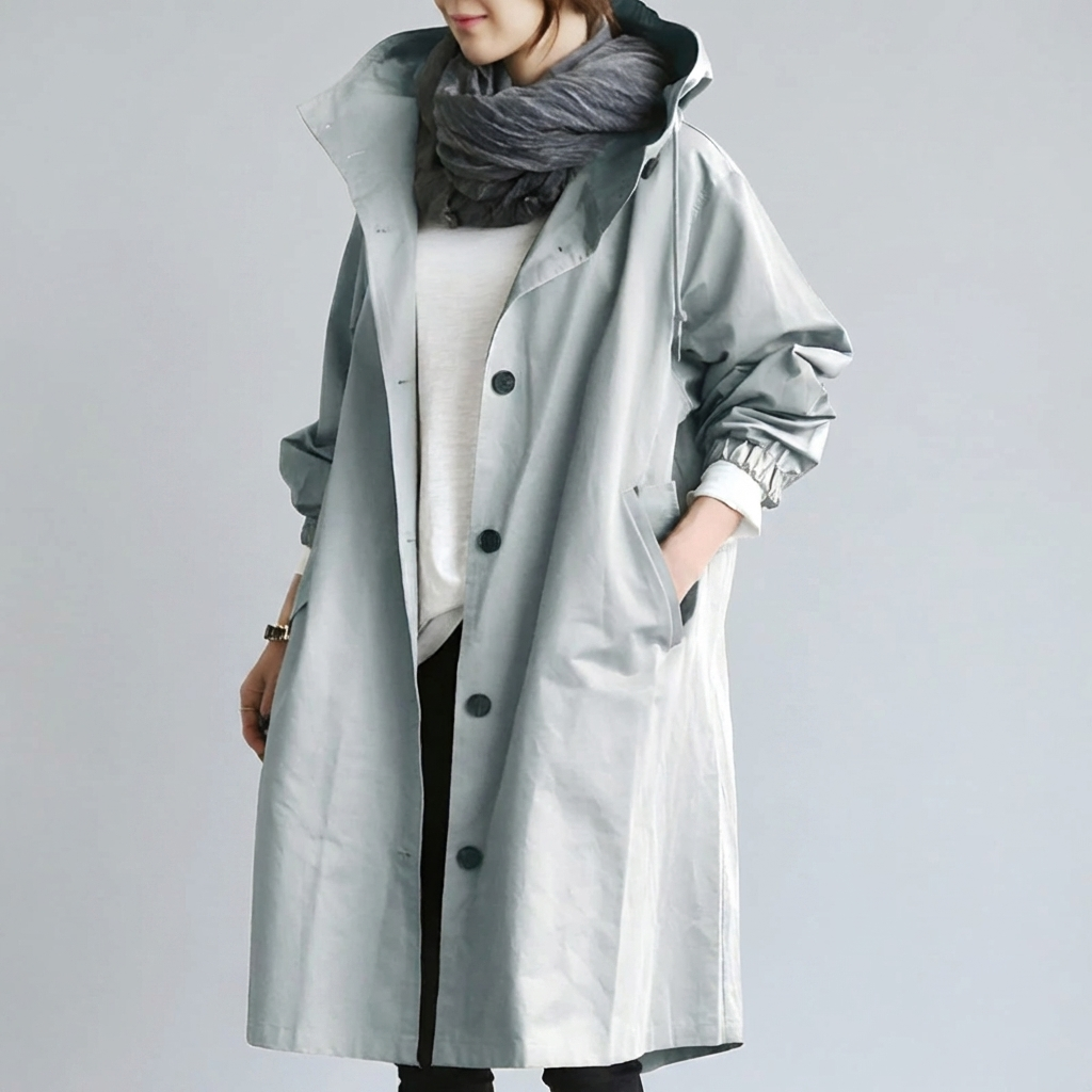 Klassinen huppupitkä takki naisille