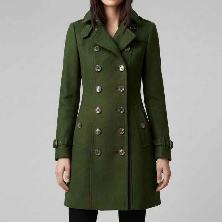 Elegantti kaksirivinen trench-takki naisille