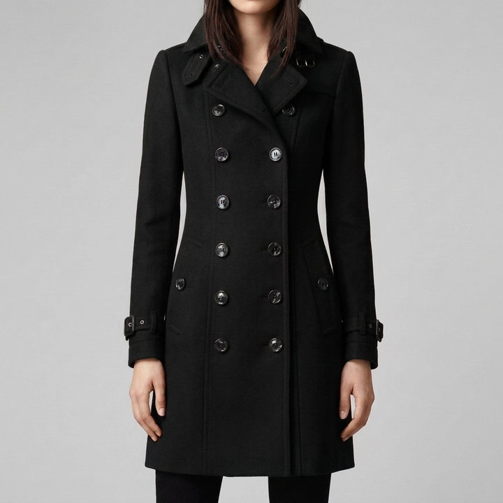 Elegantti kaksirivinen trench-takki naisille