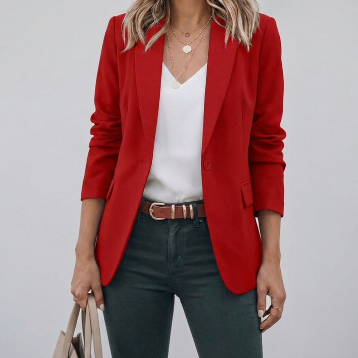 Elegantti Blazer Vanhanaikaisella Ilmeellä Naisille