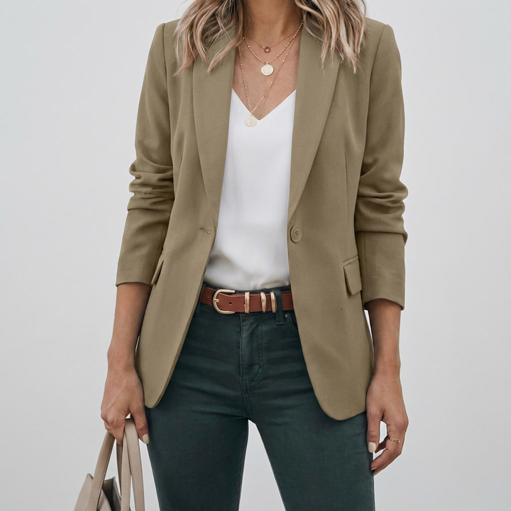 Elegantti Blazer Vanhanaikaisella Ilmeellä Naisille