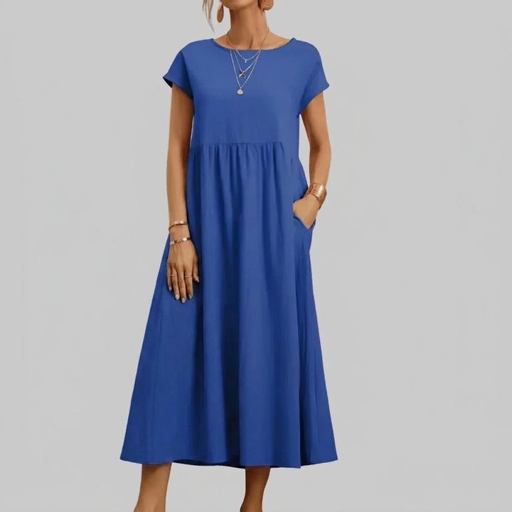 Naisten Vintage Puuvilla Linssi Maxi Mekko