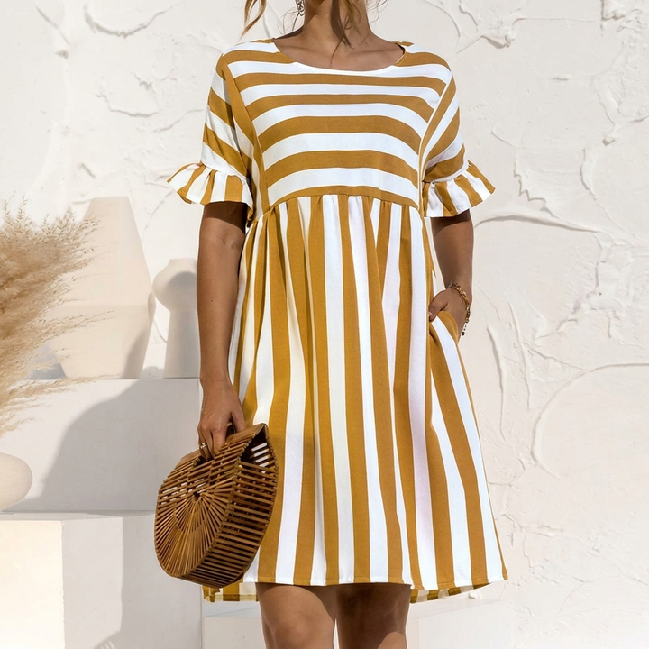Elegantti Maxi Mekko Pitkillä Hihoilla